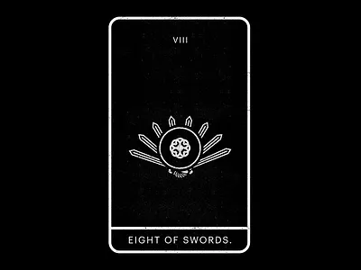 Eight Of Swords. black knot minimal swords symbol tarot tied trap white