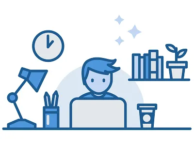 Freelancing Illustration blue freelancer graphic illustration illustrator line vector