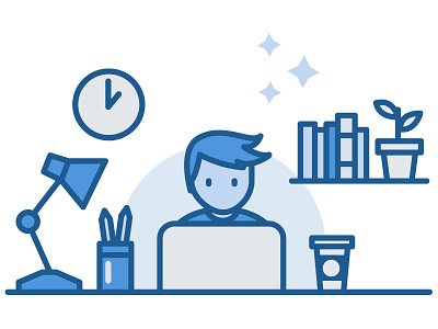 Freelancing Illustration blue freelancer graphic illustration illustrator line vector