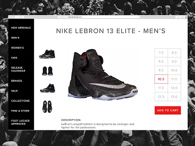 Foot Locker Product Page (redesign) design redesign shoes web