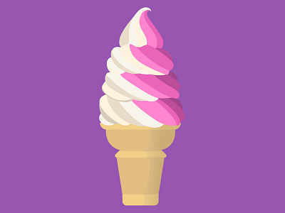 Dribbble Ice Cream cold cone cool fun ice cream ice cream cone soft serve summer