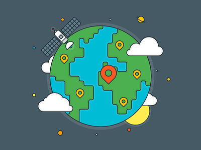 The Earth earth explainer flat illustrator outline