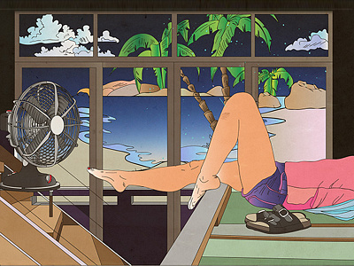 Midnight Heat heat legs midnight mountains night sea summer