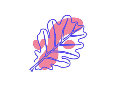 Leaf pt. 4 drawing green leaf leaves line lines nature oak one line pink plant