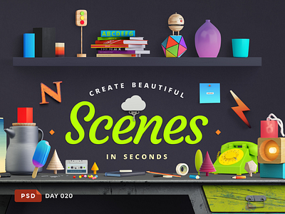 Day 020 | For your web projects daily mockup diy free freebie mockup premium psd scene creator scene generator