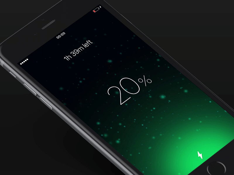 Charging Process animation battery charge charging clean gif interface ios iphone particles ui