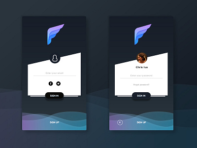 Login app design interface