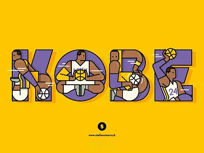 Kobe Bryant: a tribute basketball illustration kobebryant mambamentality mambaout nba sport style typography