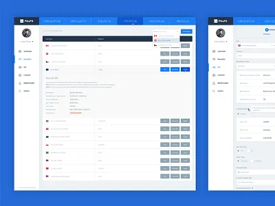 FixFx blue dashboard finance menu side ui ux