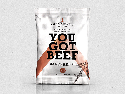 ∆ YOU GOT BEEF ∆ beef branding crisps design packaging quintin type yum