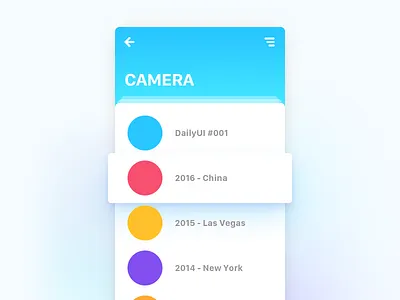WeeklyUI #001 app blue camera card daily flat tomhands ui ux weekly