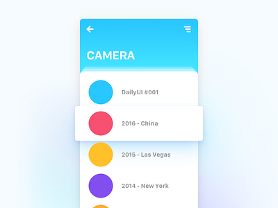 WeeklyUI #001 app blue camera card daily flat tomhands ui ux weekly