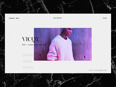V1 — concept Lookbook art direction concept design fashion ui ux webdesign website