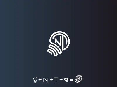 WIP logo - NT wireless solutions icon internet logo light bulb logo line art logo logo monogram monogram logo wireless logo