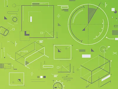 Green Video Library animation circles hud library lines pieces squares stuff video