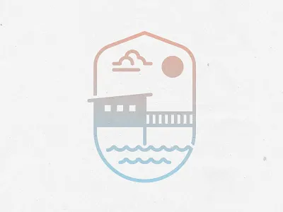 Beach Front Home - WIP art beach front gradient home line