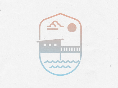 Beach Front Home - WIP art beach front gradient home line
