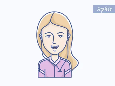 Sophie avatar character character design design face girl illustration illustrator line linear music run vector