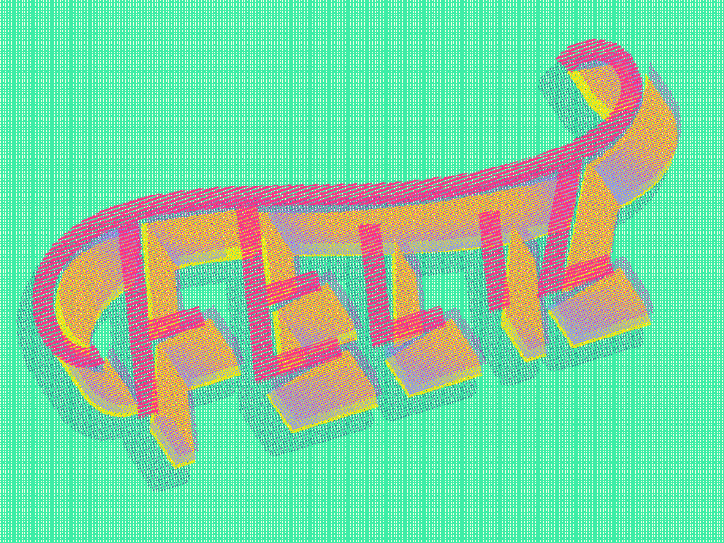 Be Happy feliz gif halftone happy letter lettering teste typography