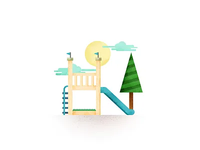 N child illustration kid n park play playground type typography