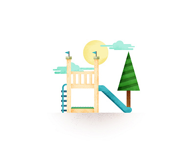 N child illustration kid n park play playground type typography