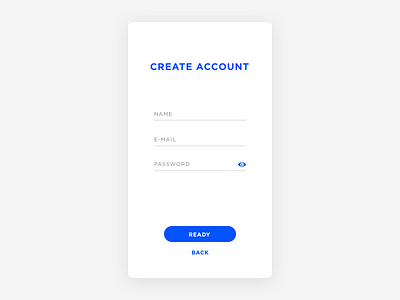 Simple form blue form register signup wireframe