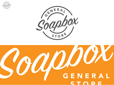 Soapbox General Store badge box branding emblem general lettering logo restaurants soap store