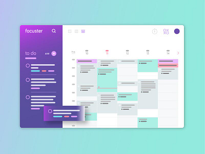 Focuster Web colorful gradient rgb ui ux web design wireframes