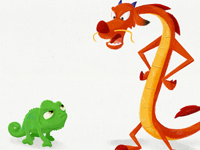 Dragon! Not lizard. chameleon disney dragon drawing illustration lizard mulan tangled
