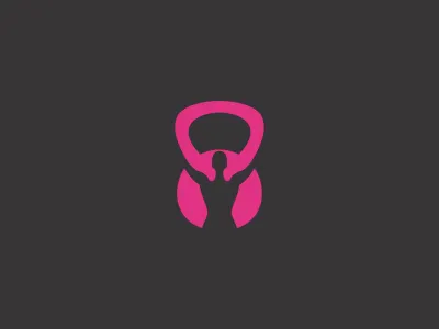 Fitness Logo brand fitness gym kettlebell logo phisical sport woman yoga
