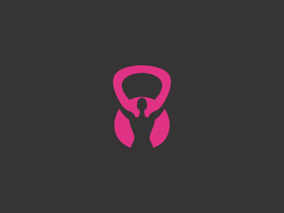 Fitness Logo brand fitness gym kettlebell logo phisical sport woman yoga