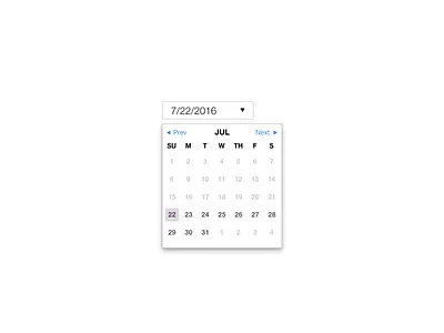 Calendar calendar dropdown flat selection simple