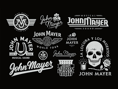 JM Flash Sheet flash john mayer lettering rose script skull wings