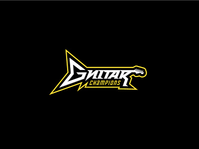 Guitar Champions 4 bolt custom electric guitar lettering logo metal rock script type typography