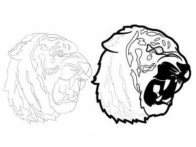 "Fury" Progress Shot animal apparel concept drawing fury illustration logo progress tattoo tiger