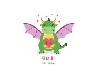 Slay Me dragon illustration slay vector