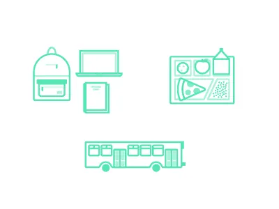 The Value of Education backpack book bus cafeteria laptop