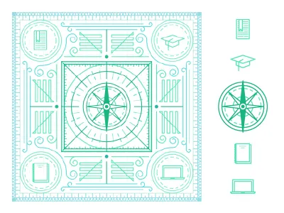 Earnest Guidebook compass icons pattern