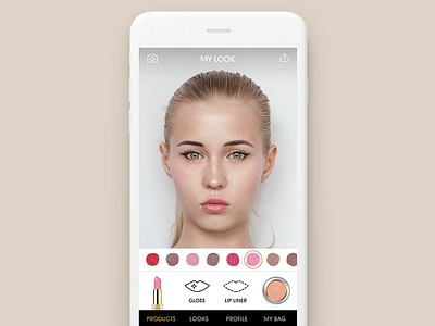 A Virtual Makeup App Concept app beauty fashion interface iphone ui ux