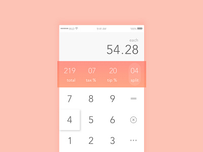 Calculator - Daily UI 004 calculator challenge dailyui flat landing tip calculator ui