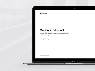 Landing page black design ismet minimal personal portfolio readymag simple site ui web white