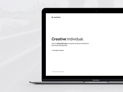 Landing page black design ismet minimal personal portfolio readymag simple site ui web white