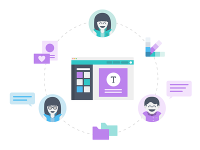 Teams on Canva canva icon illustration layout members team