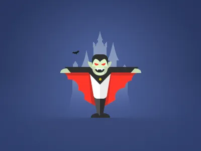 Dracula bat castle dracula flat icon illustration