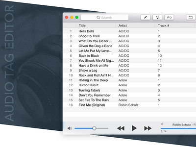 Audio Tag Editor audio edit el capitan mac app music os x sketch tag ui ux