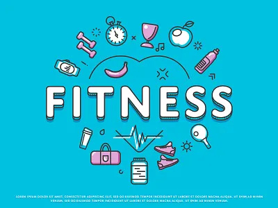 Fitness Icons apple athlete bag bottle fitness icon protein sport time type