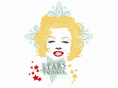 We are all Stars illustration monroe portrait quote