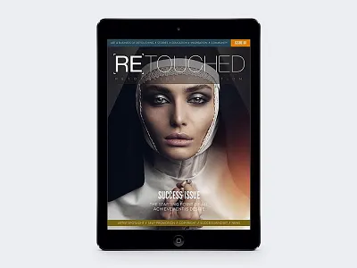 RETOUCHED magazine digital editorial ipad magazine retouch retouched title typography ui