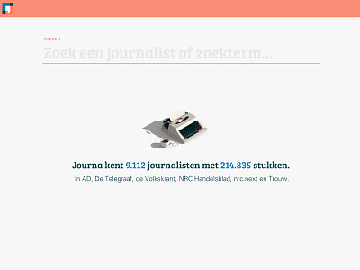 Journa Search journalists motivate search searchbar typewriter