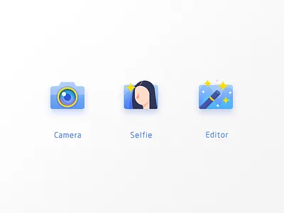 Practice draft camera editor icon selfie